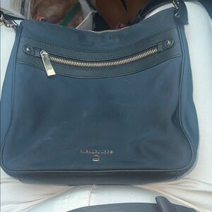 Michael Kors Navy Shoulder Bag with Gold Accents